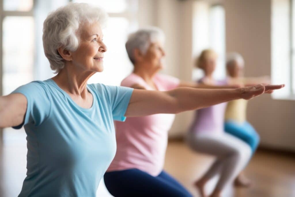 The Abbey | Seniors doing balancing exercises