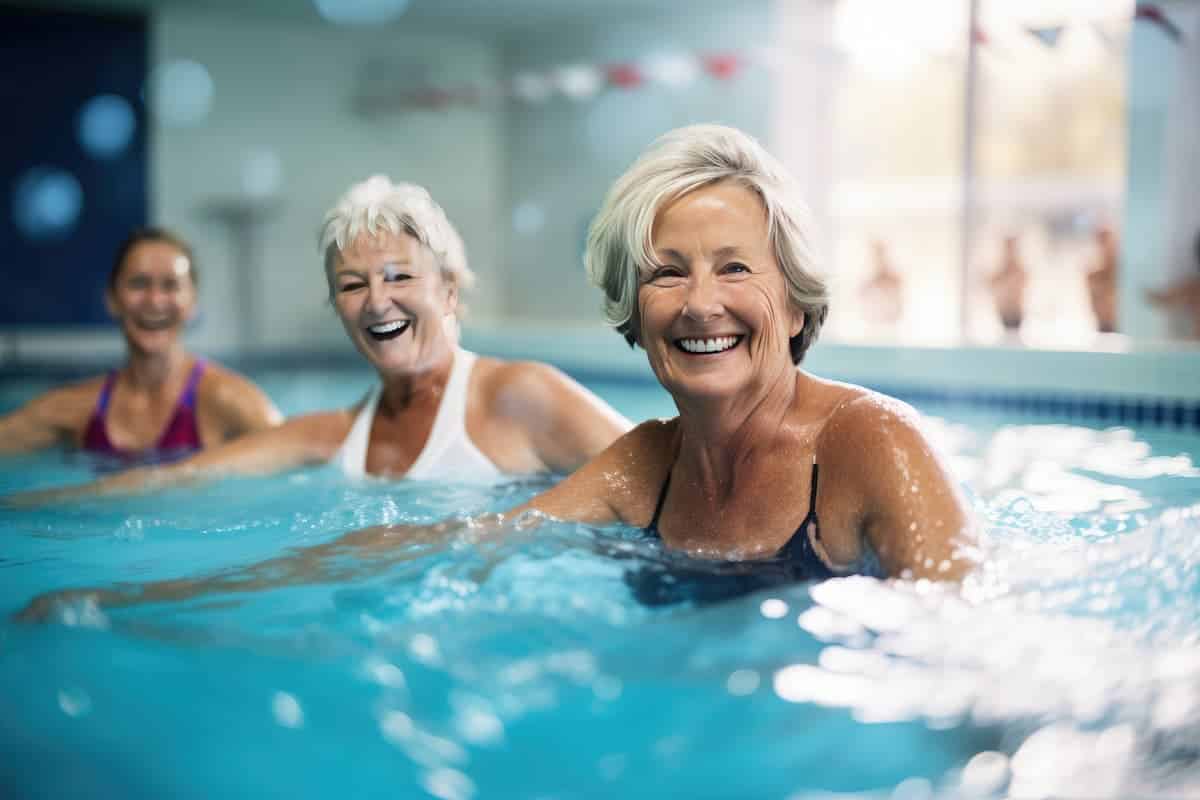 The Abbey at Westminister Plaza | Seniors doing aquatic therapy