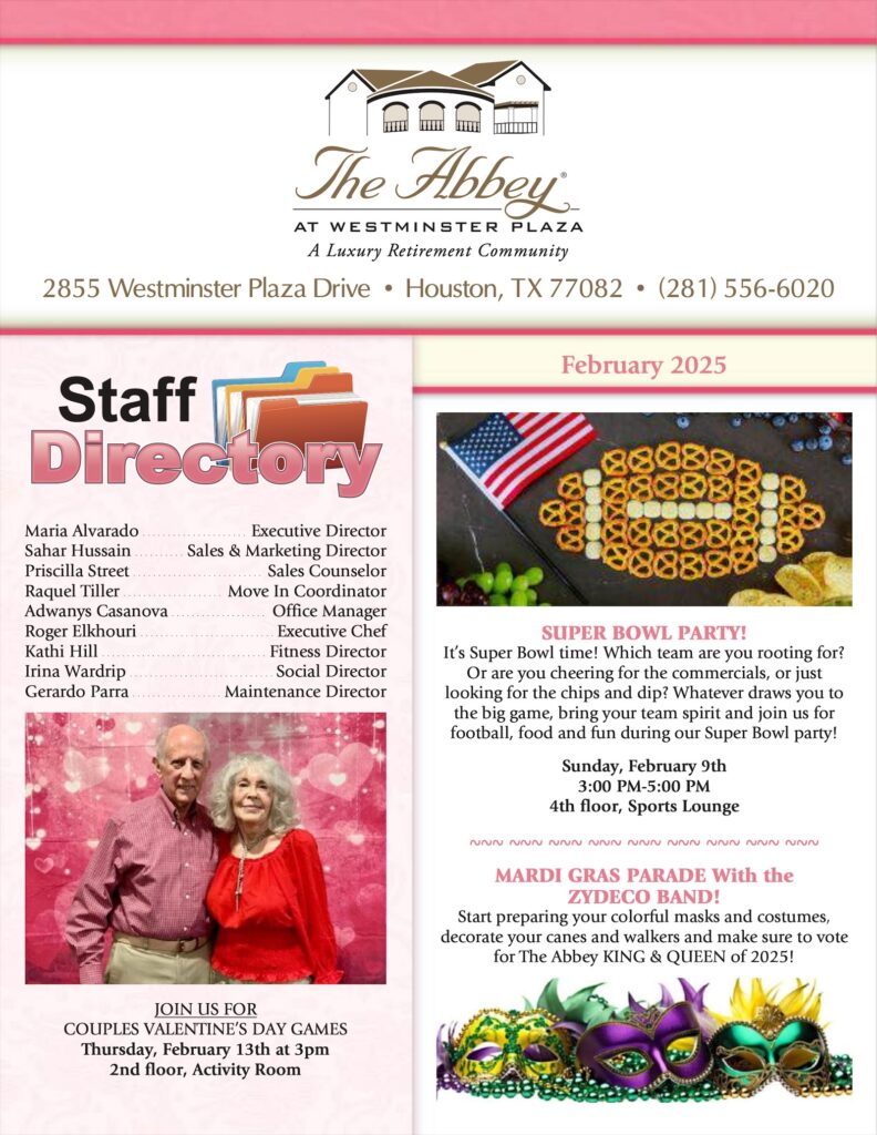 The Abbey | Independent Living Newsletter cover